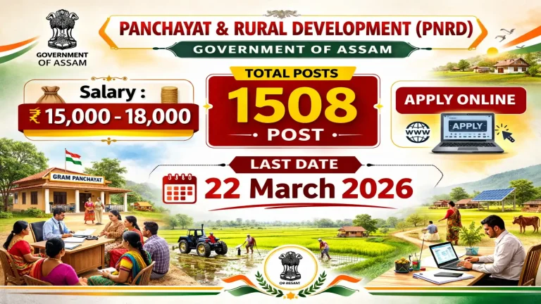 PNRD Assam Recruitment 2026: Apply Online for 1508 Posts