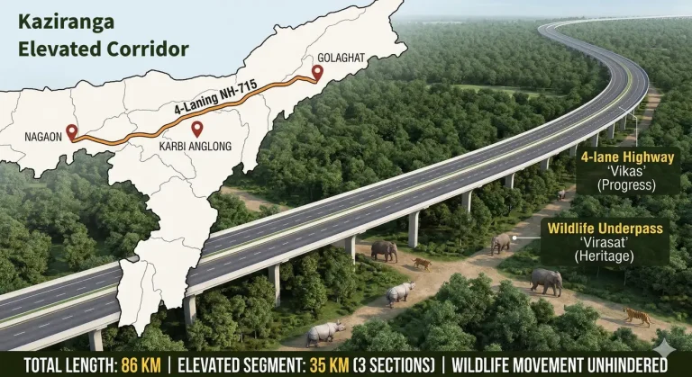 Kaziranga Elevated Corridor – Location, Importance, Wildlife Protection & Latest Updates (2026)