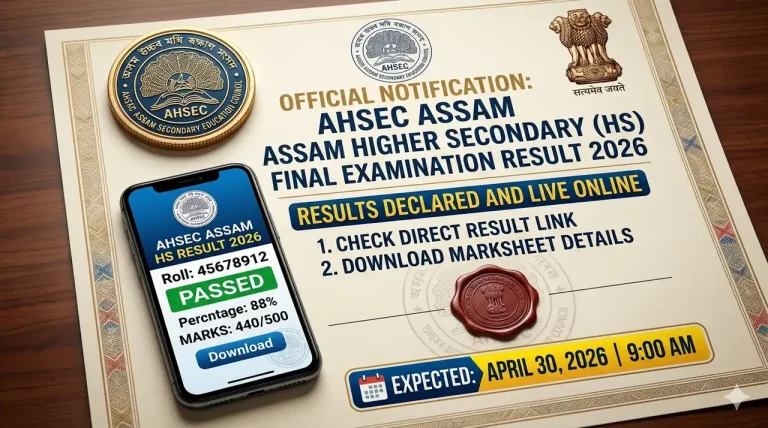 Assam HS Result 2026: Class 12 Date, Time & Direct Link